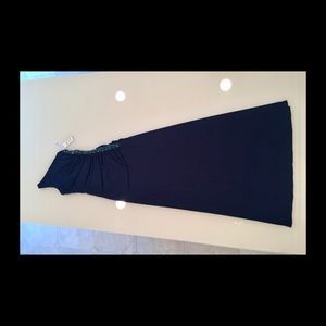 Laundry Long Dress Midnight Blue Sequin Shoulder 2